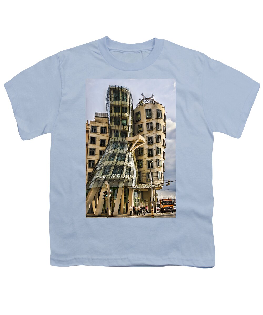Dancing House Youth T-Shirt featuring the photograph Tancici dum by Heather Applegate