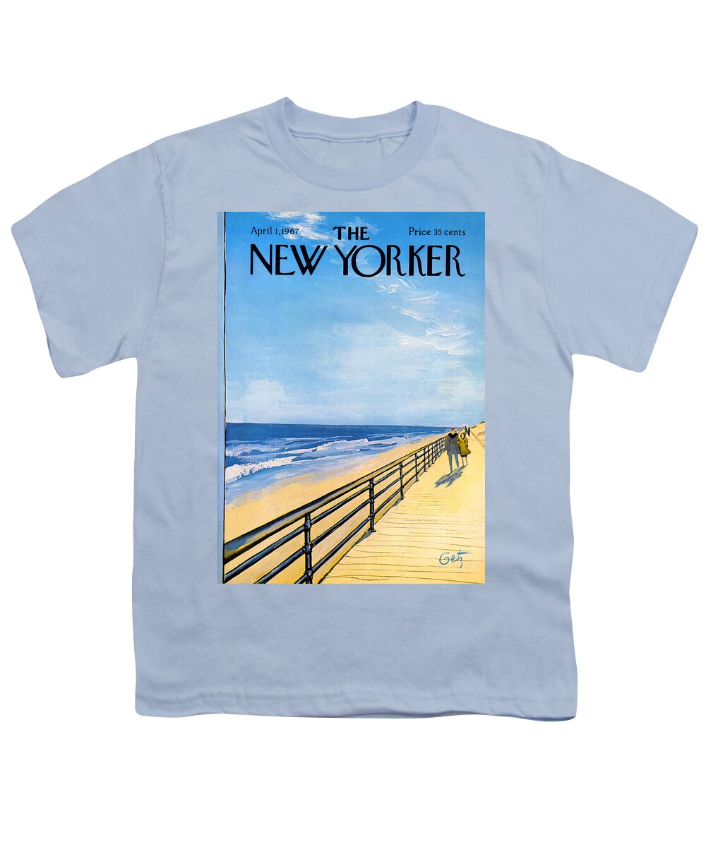 Arthur Youth T-Shirt featuring the painting The New Yorker Cover - April 1st, 1967 by Arthur Getz