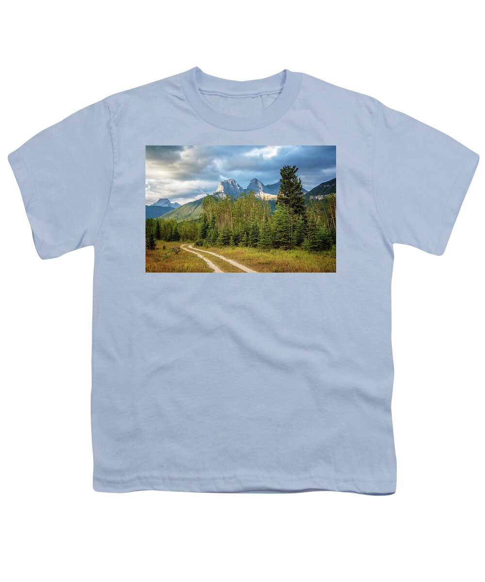 Joan Carroll Youth T-Shirt featuring the photograph Three Sisters and A Dirt Road by Joan Carroll