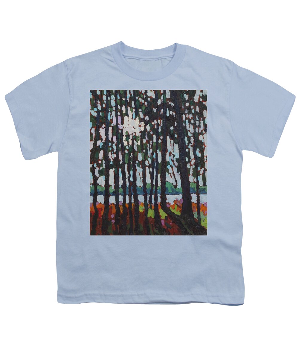 2044 Youth T-Shirt featuring the painting Through the Opinicon Forest by Phil Chadwick