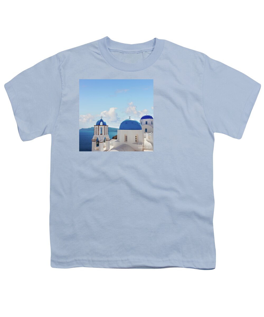 Santorini Youth T-Shirt featuring the photograph Caldera of Santorini by Anastasy Yarmolovich