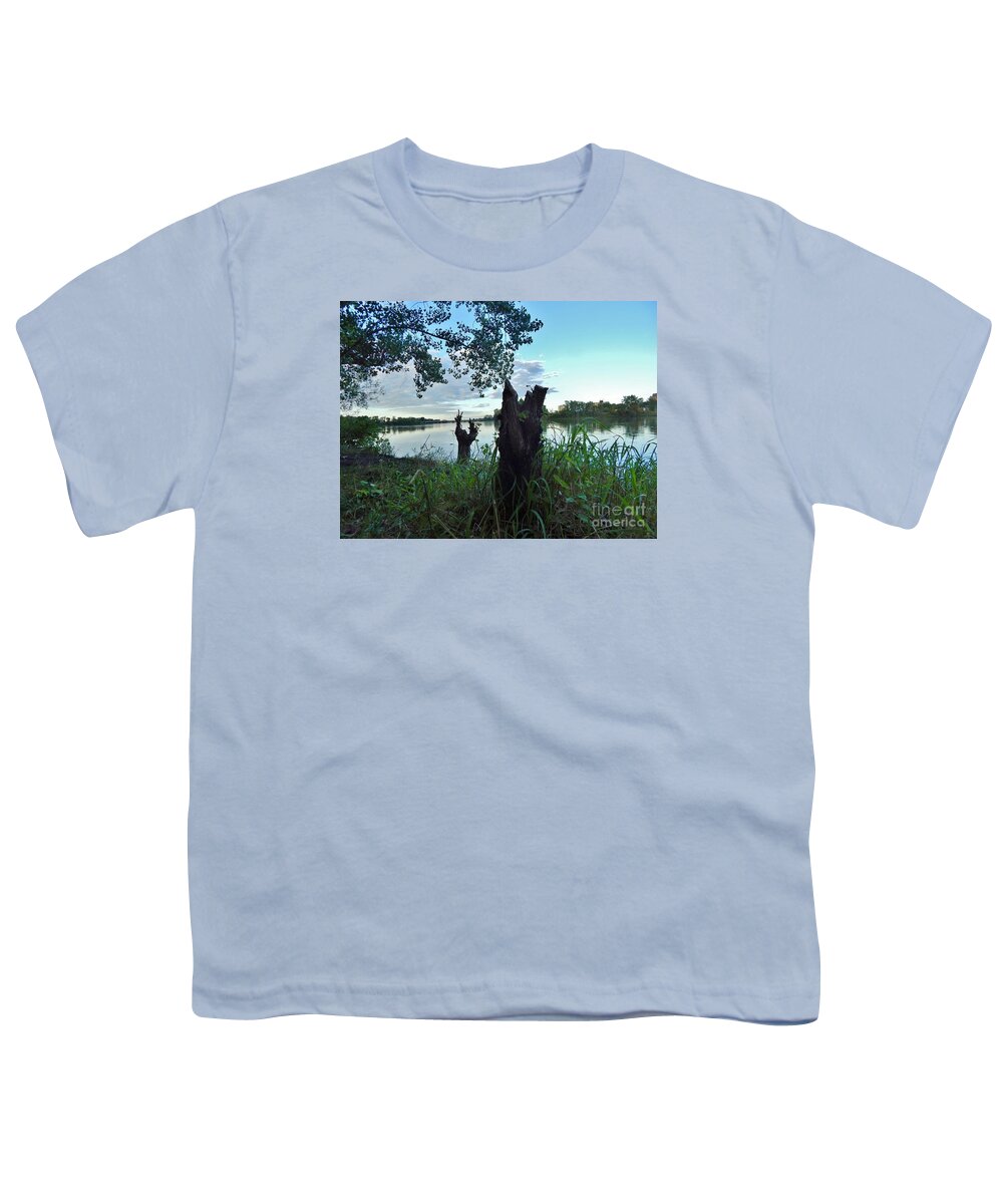 Nature Youth T-Shirt featuring the painting Walk Along The River In Verdun by Reb Frost