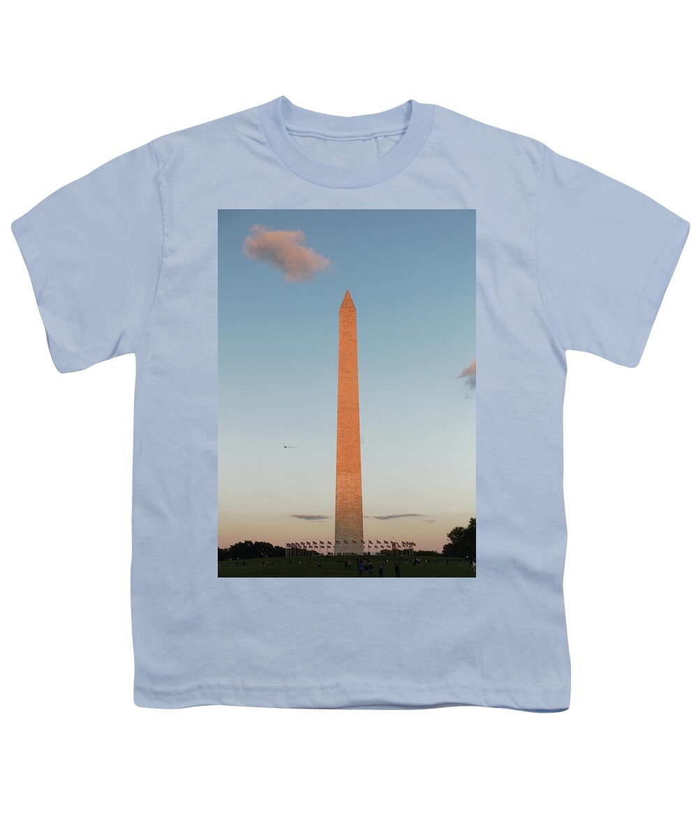 Washington Monument Youth T-Shirt featuring the photograph Washington Monument at sunset by Doolittle Photography and Art