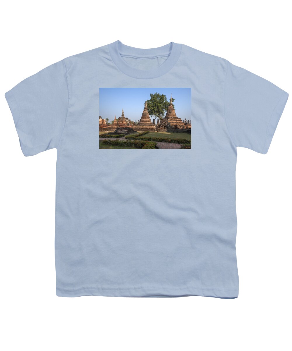 Temple Youth T-Shirt featuring the photograph Wat Mahathat Chedi DTHST0014 by Gerry Gantt