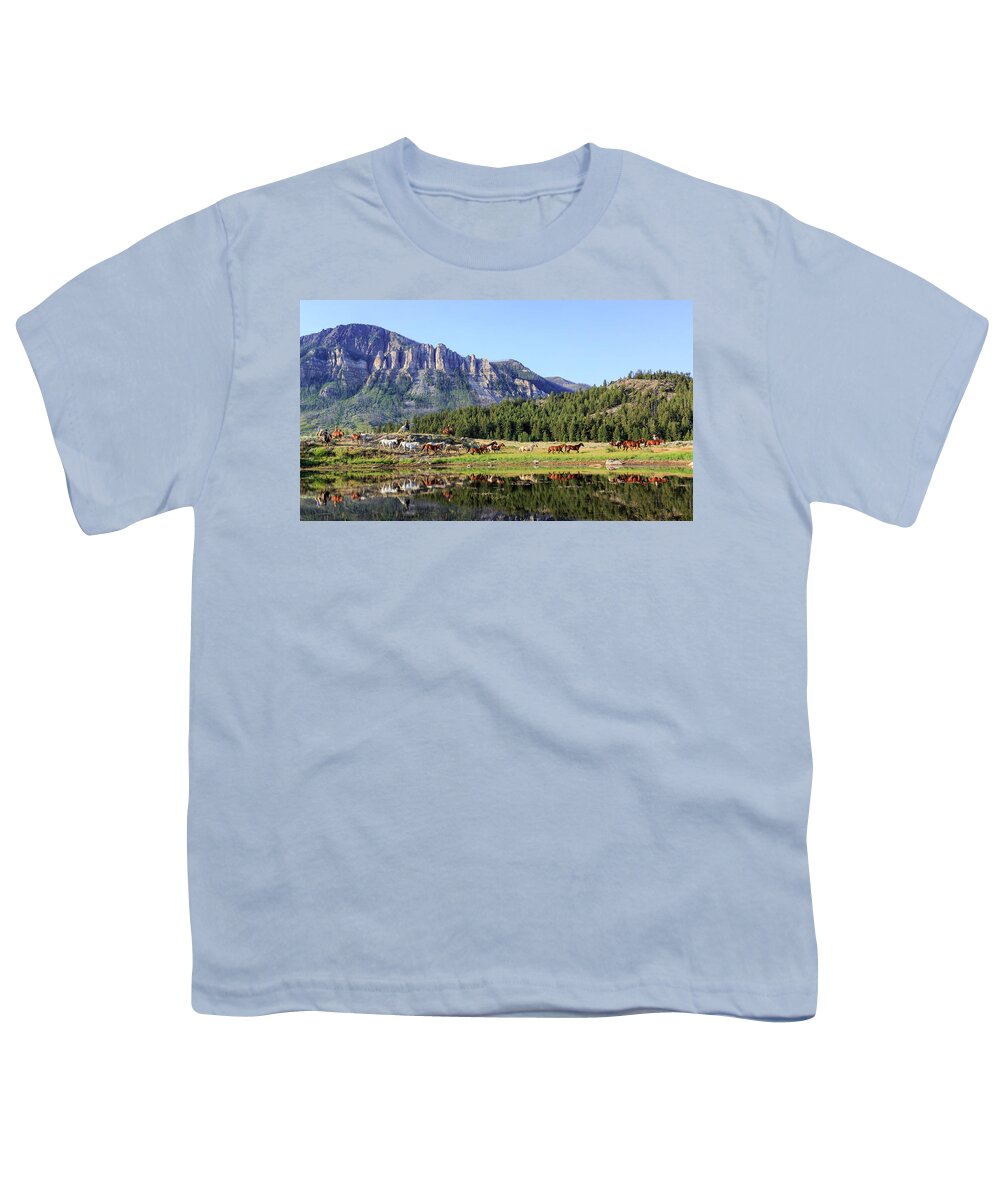 Cowboys Youth T-Shirt featuring the photograph Western Skies by Jack Bell