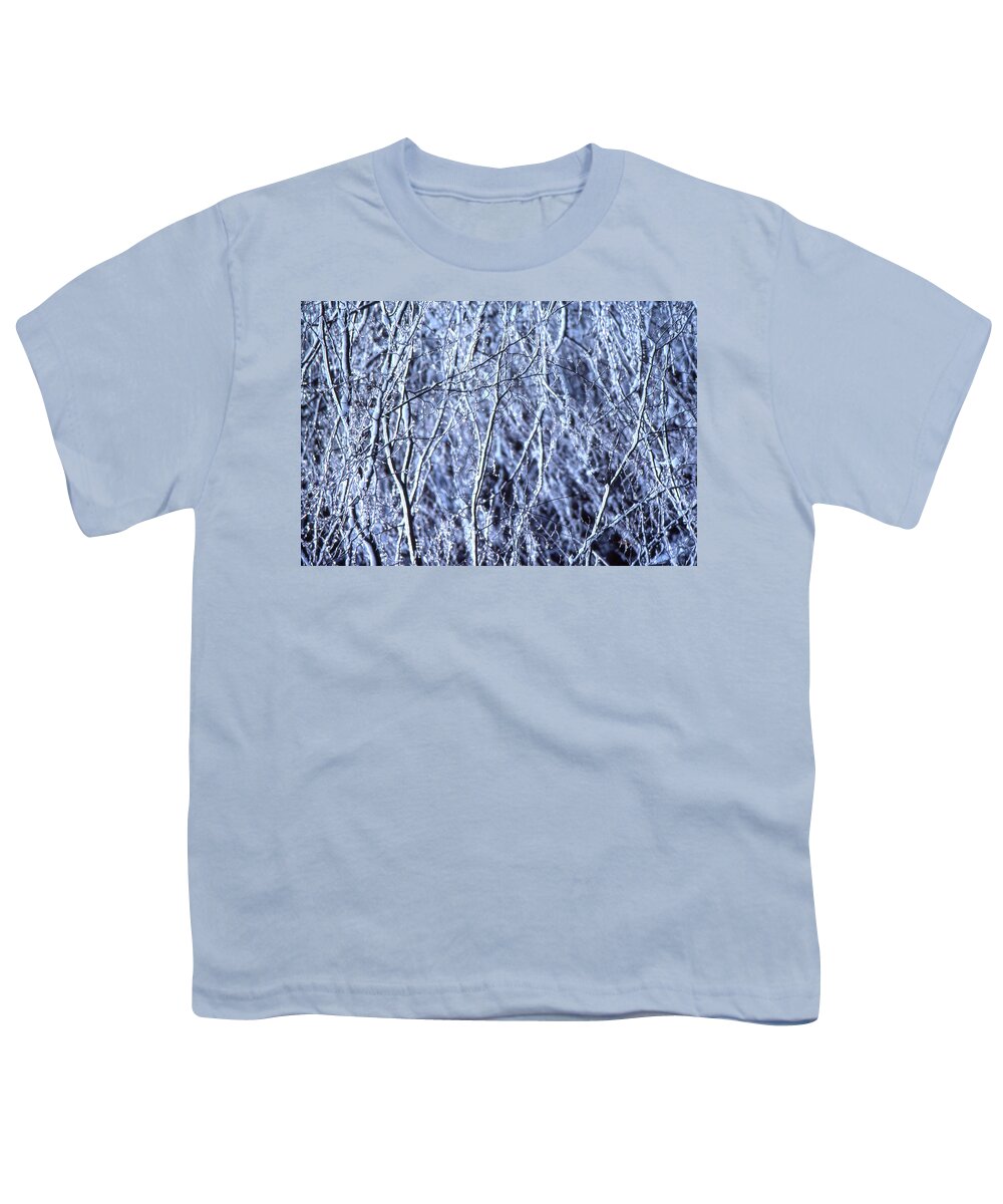 Abstract Youth T-Shirt featuring the photograph White Branches by Lyle Crump