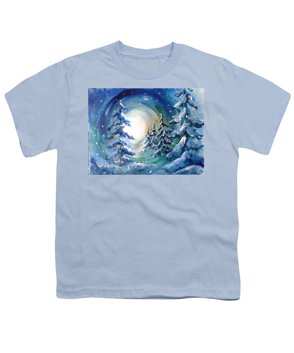 Winter Youth T-Shirt featuring the painting Winter Glow by Marilyn Jacobson