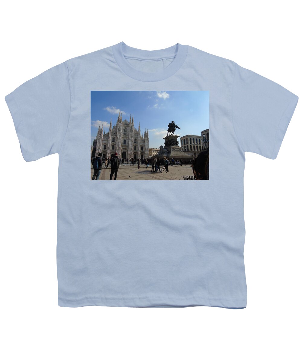 Milan Youth T-Shirt featuring the photograph Duomo #1 by Yohana Negusse