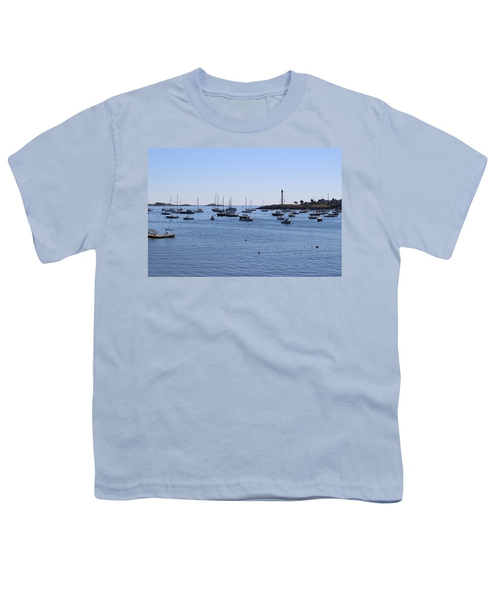 Ocean Youth T-Shirt featuring the photograph August Day on the Harbor by Laura Smith