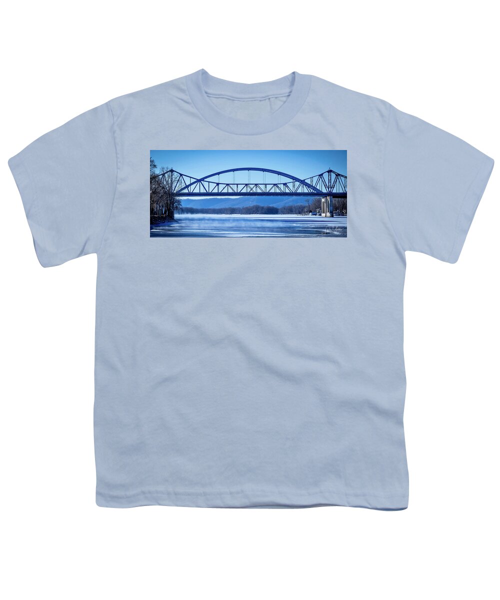 Bridges Youth T-Shirt featuring the photograph Big Blue by Phil S Addis