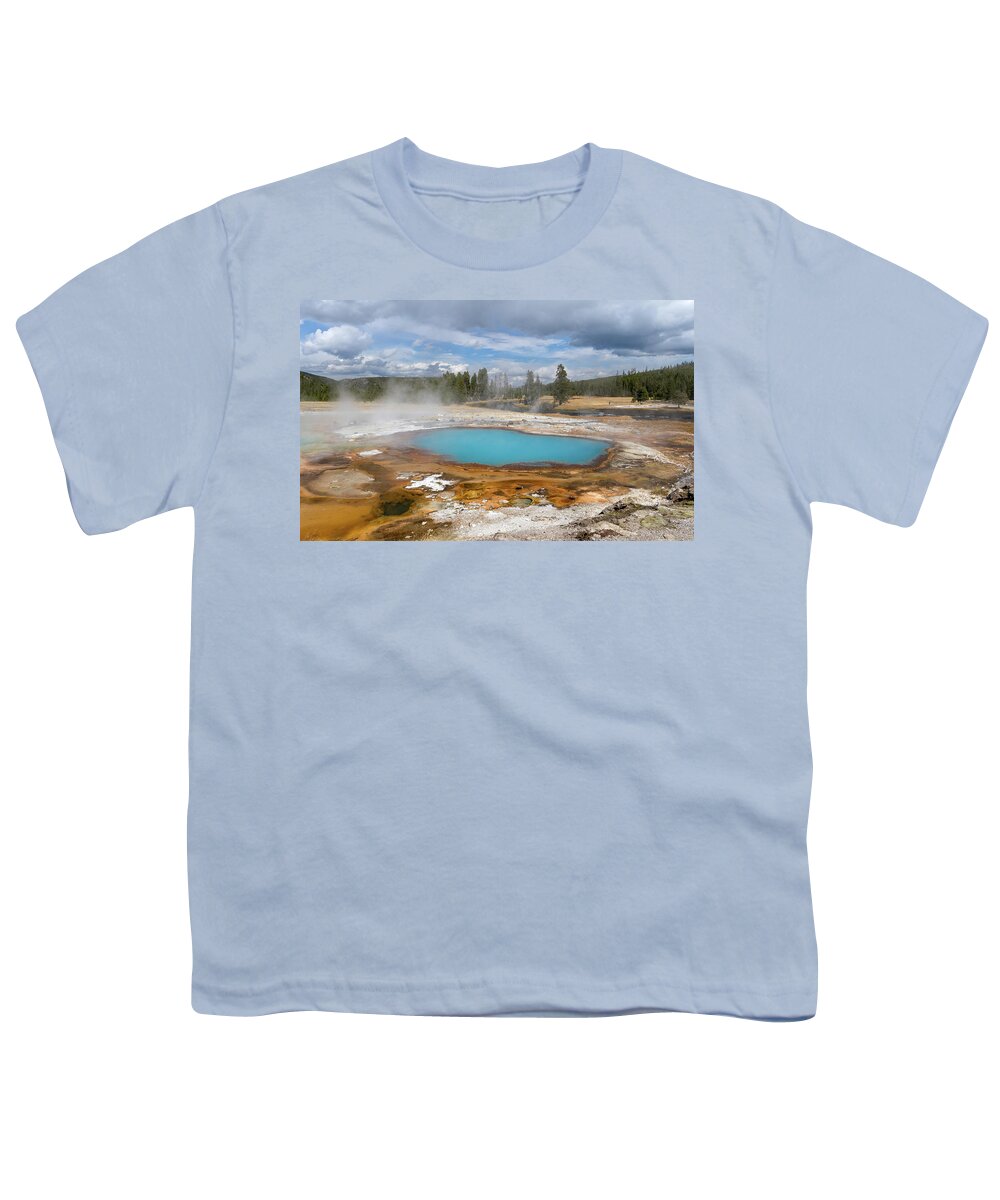 Yellowstone Youth T-Shirt featuring the photograph Black Opal Spring by Ronnie And Frances Howard