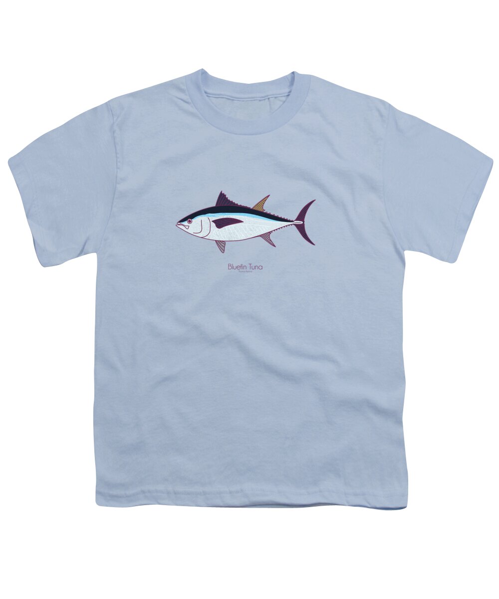 Bluefin Tuna Youth T-Shirt featuring the digital art Bluefin Tuna by Kevin Putman