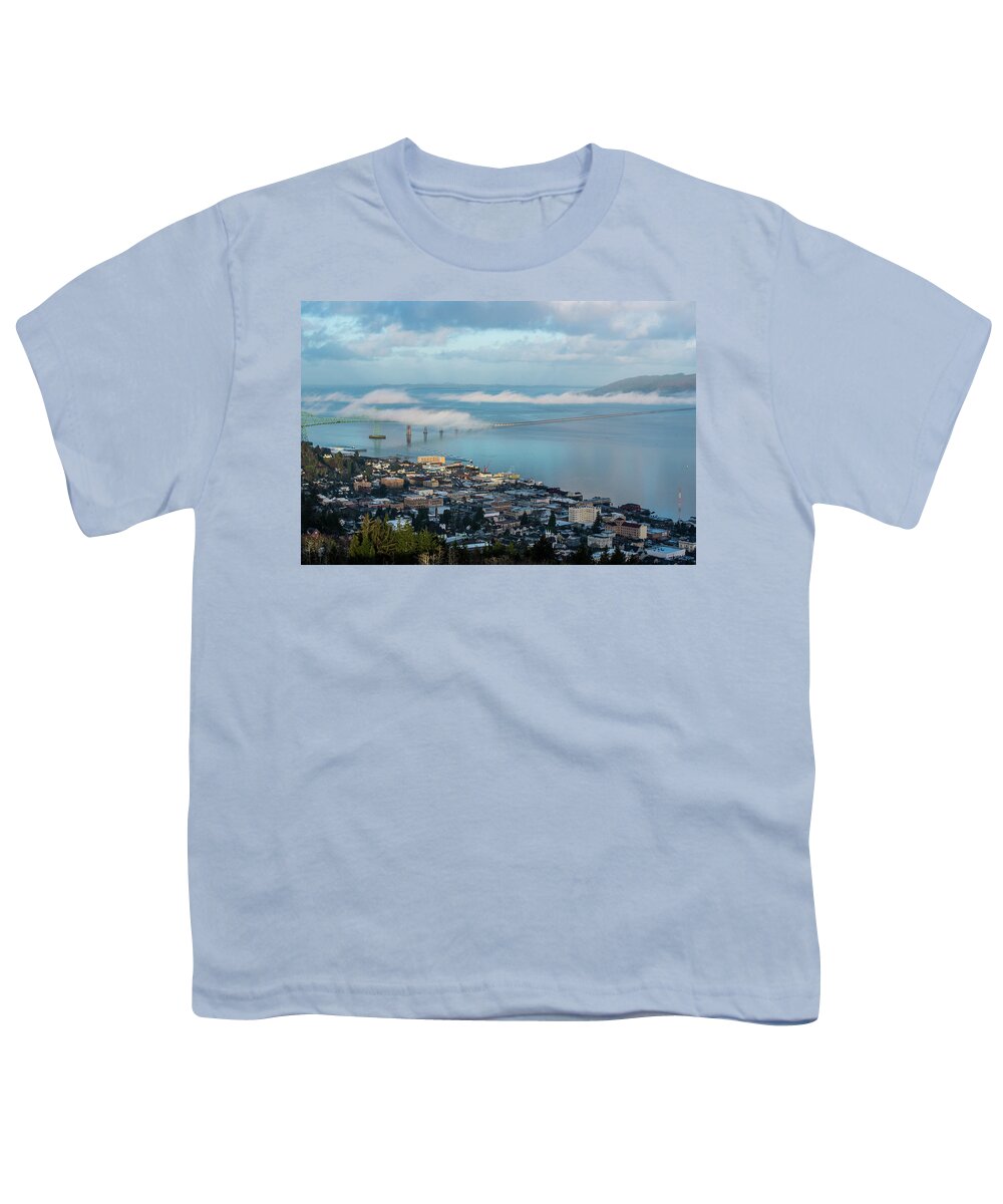 Clouds On Astoria Bridge At Sunrise Youth T-Shirt featuring the photograph Clouds on Astoria Bridge at Sunrise by Tom Cochran
