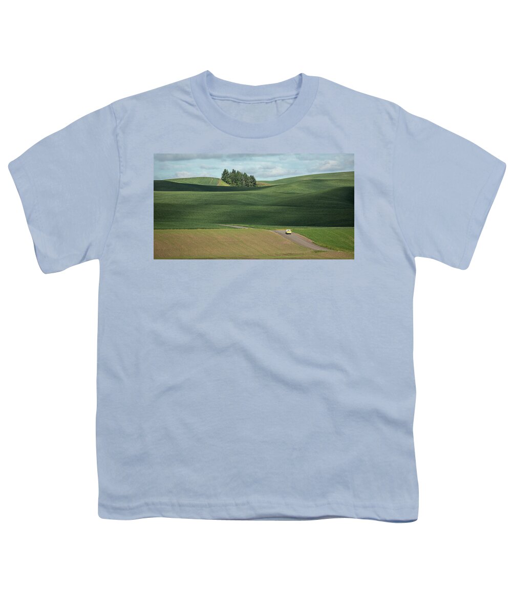 Mountain Youth T-Shirt featuring the photograph Drive in the Palouse by Bob Cournoyer