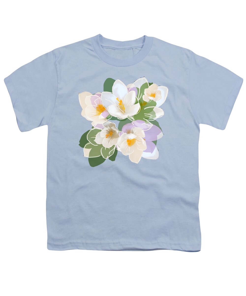 Flowers Youth T-Shirt featuring the mixed media Flower Blossom FIVE by BFA Prints