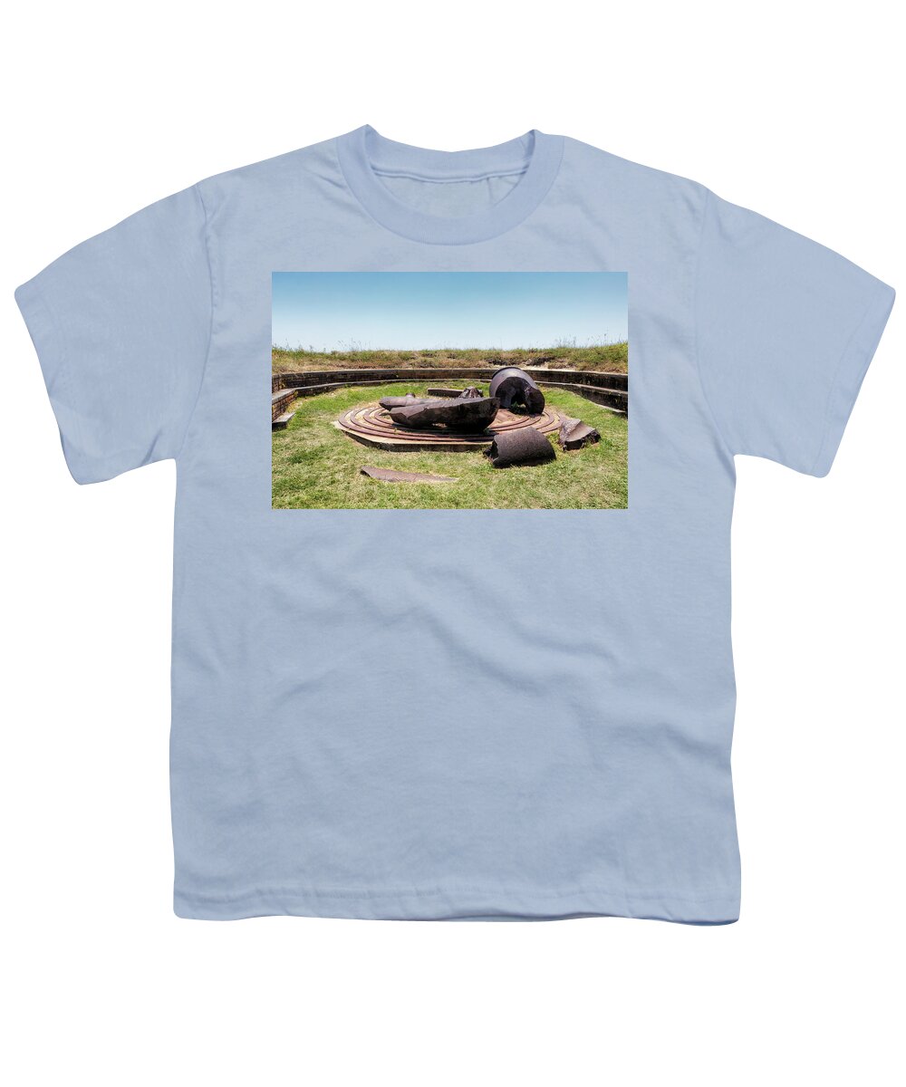 Rodman Youth T-Shirt featuring the photograph Fragments from a Rodman Cannon by Susan Rissi Tregoning