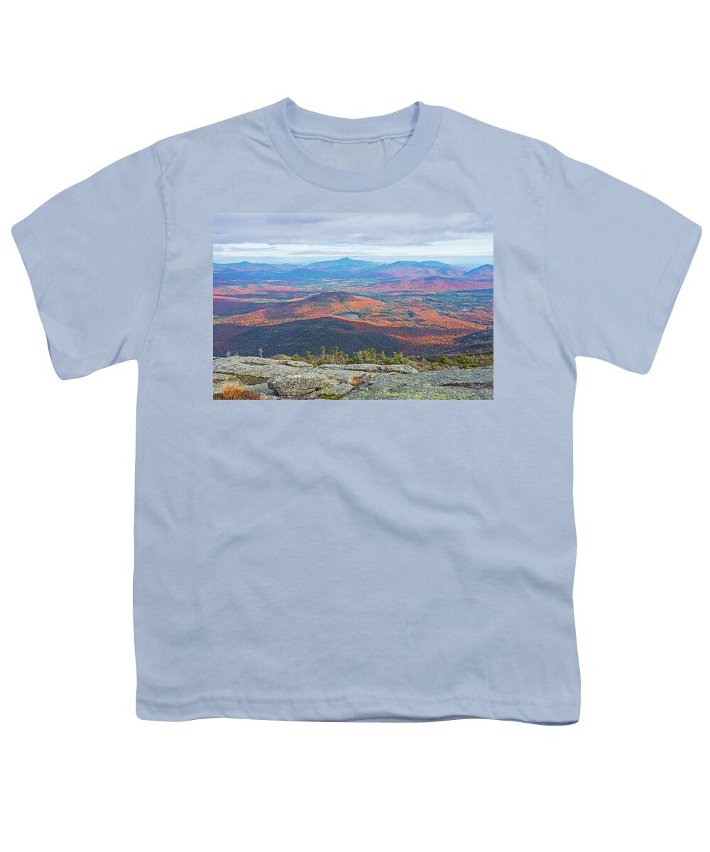 Adirondacks Youth T-Shirt featuring the photograph Heart Lake and Whiteface Mountain as seen from the Summit of Wright Mountain Adirondacks by Toby McGuire