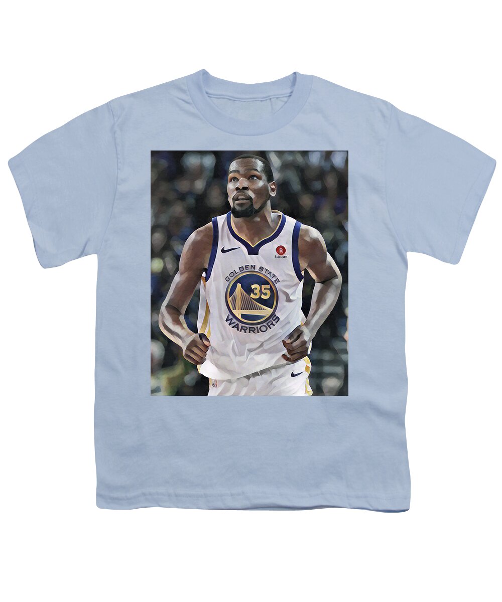 Kevin Durant Golden State Warriors Abstract Art 1 Youth T-Shirt by