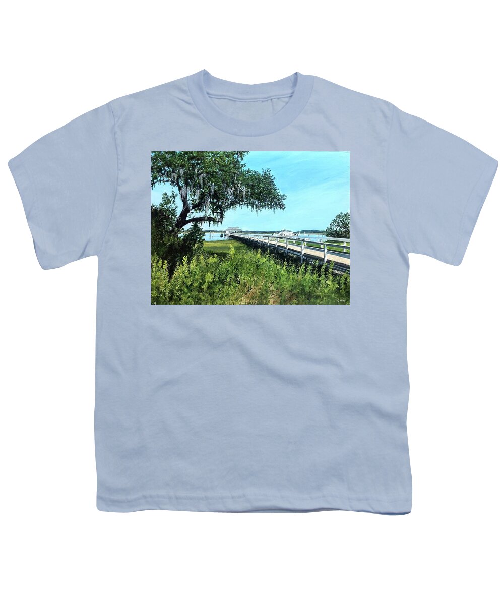 Daufuskie Island Youth T-Shirt featuring the painting Leaving For Now by William Brody