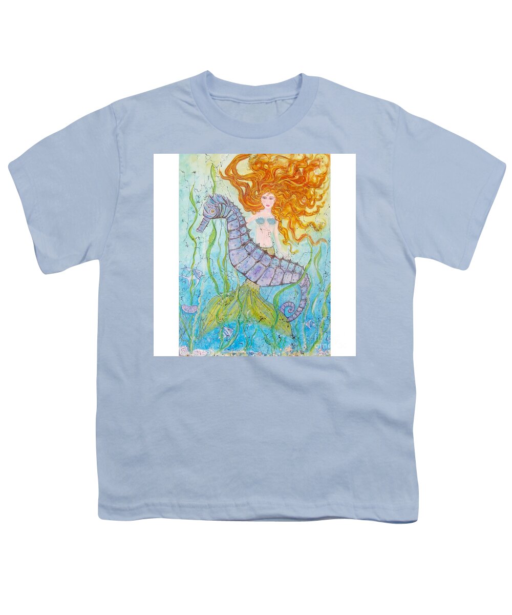 Mermaid Youth T-Shirt featuring the painting Mermaid Fantasy by Midge Pippel