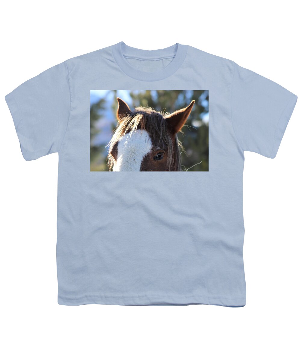 Mustang Youth T-Shirt featuring the photograph Mustang Close Up by Maria Jansson