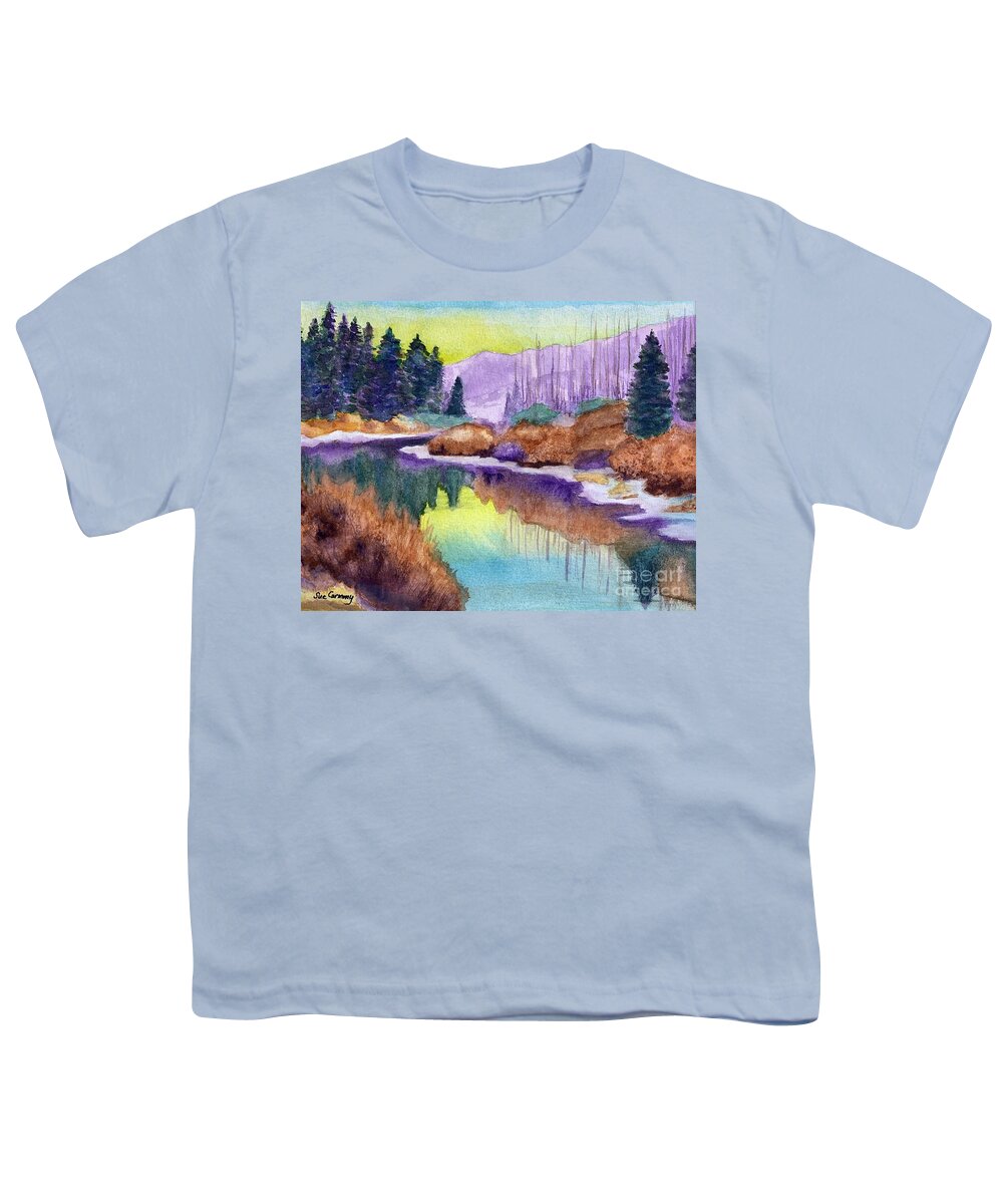 Sun Youth T-Shirt featuring the painting Peace Like a River by Sue Carmony