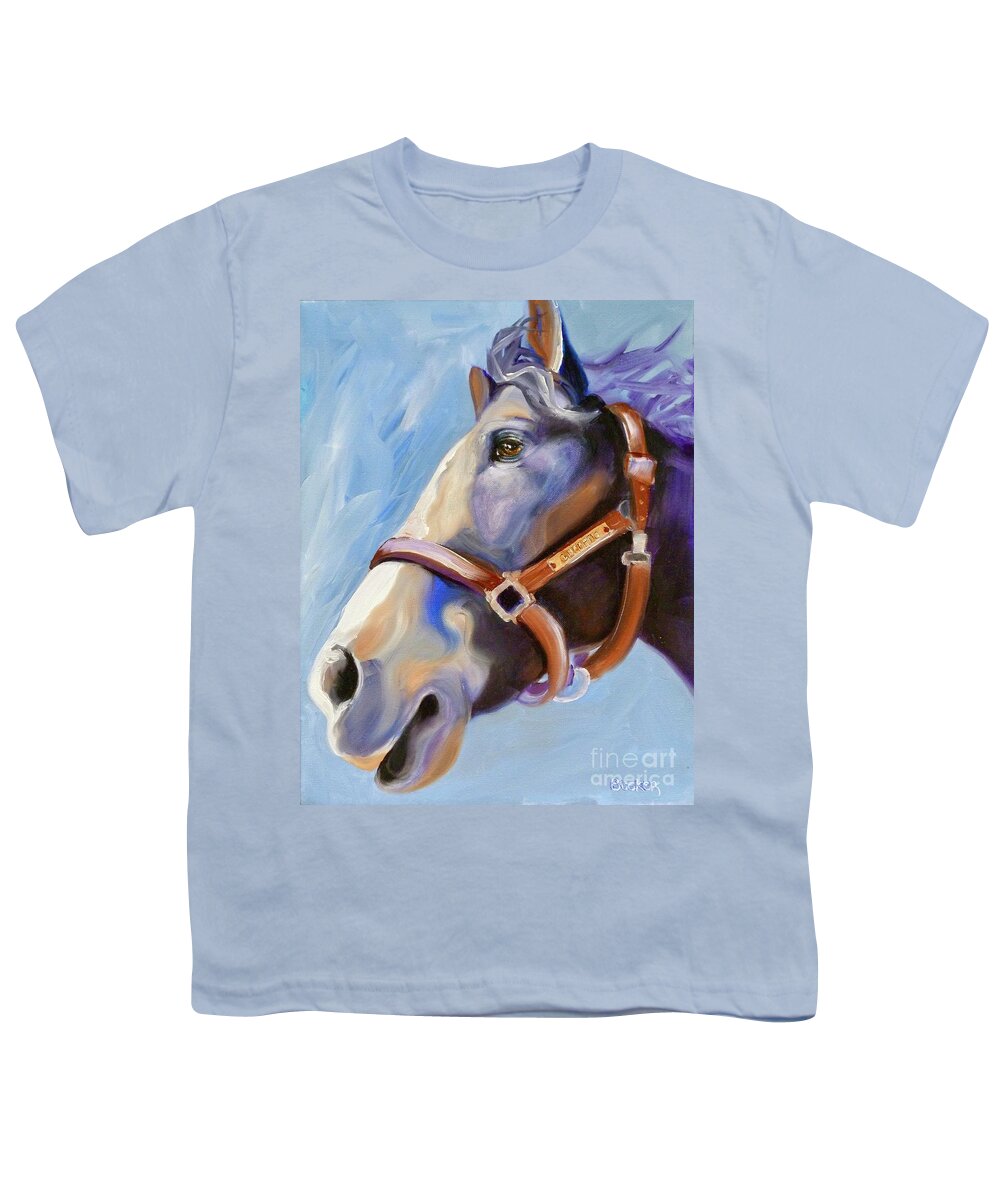 Horse Youth T-Shirt featuring the painting Seize the Day by Susan A Becker