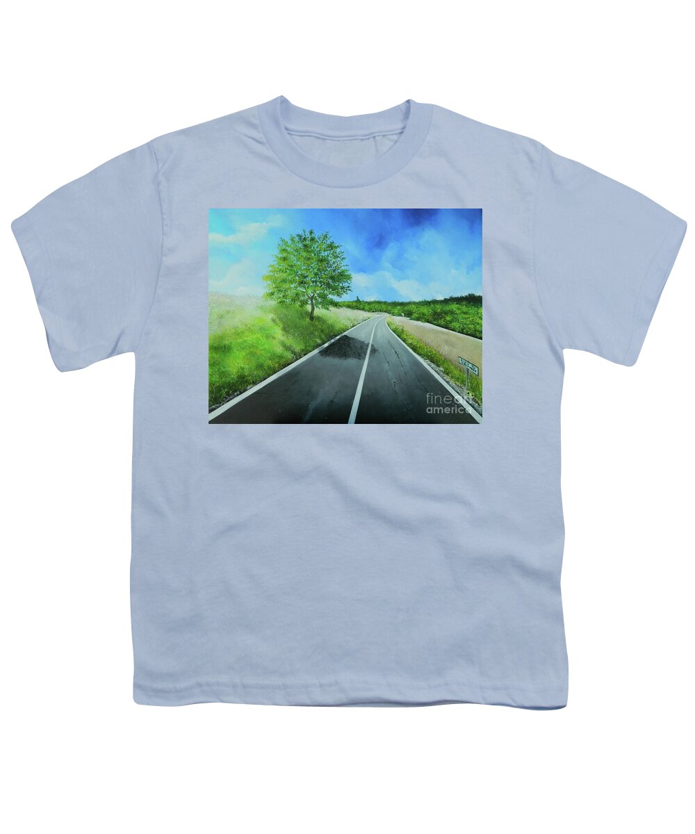Tropical Landscape Youth T-Shirt featuring the painting The Road To Recovery 1 by Kenneth Harris