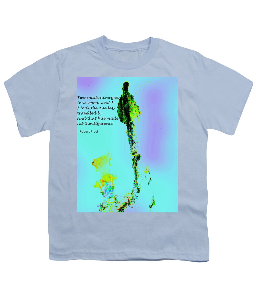 Robert Frost Youth T-Shirt featuring the digital art Two Roads by Cliff Wilson
