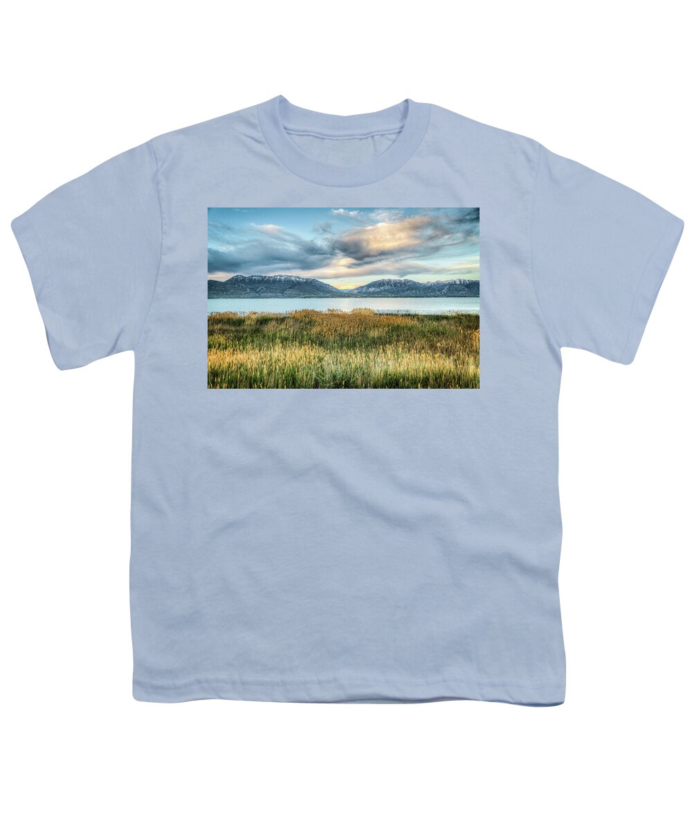 Utah Youth T-Shirt featuring the photograph Utah Lake by Brett Engle