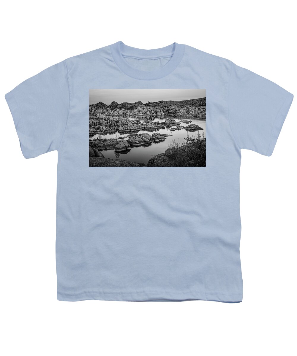 Watson Lake Youth T-Shirt featuring the photograph Watson Lake Black and White by Kelley King