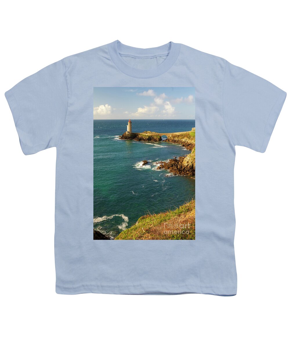 Lighthouse Youth T-Shirt featuring the photograph Lighthouse Petit Minou by Heiko Koehrer-Wagner