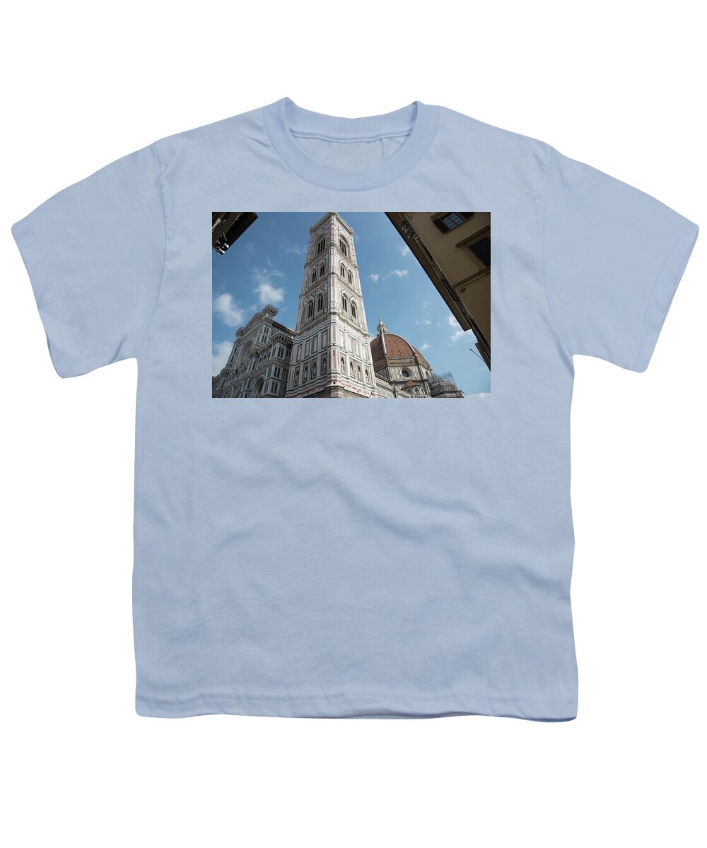 Architecture Youth T-Shirt featuring the photograph Architectural details of Cathedral of Santa Maria del Fiore Cathedral of Florence. Italy Europe #2 by Michalakis Ppalis