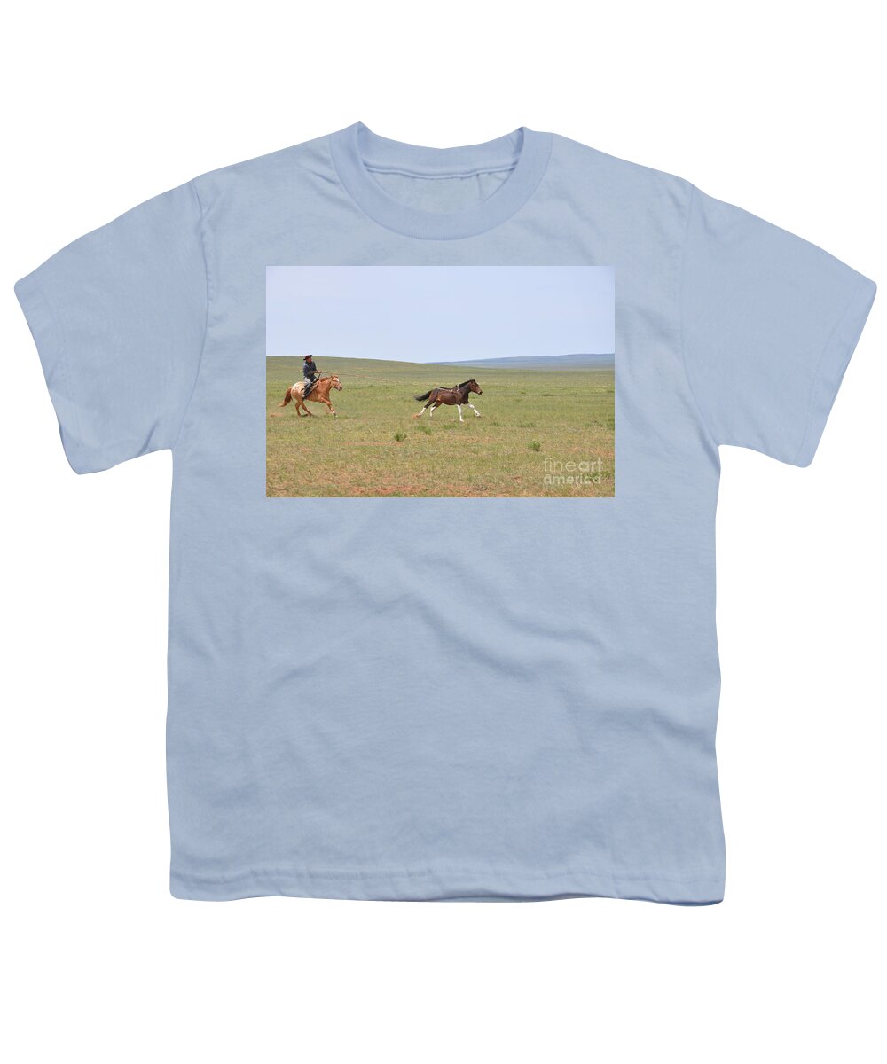 Young Horseman Youth T-Shirt featuring the photograph Young Horseman #2 by Otgon-Ulzii Shagdarsuren