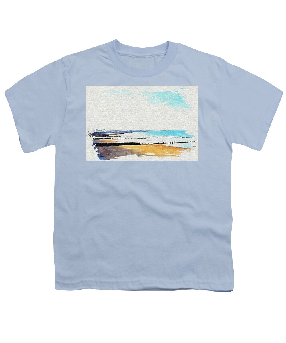 Aberdeen Youth T-Shirt featuring the digital art Aberdeen Beach by John Mckenzie