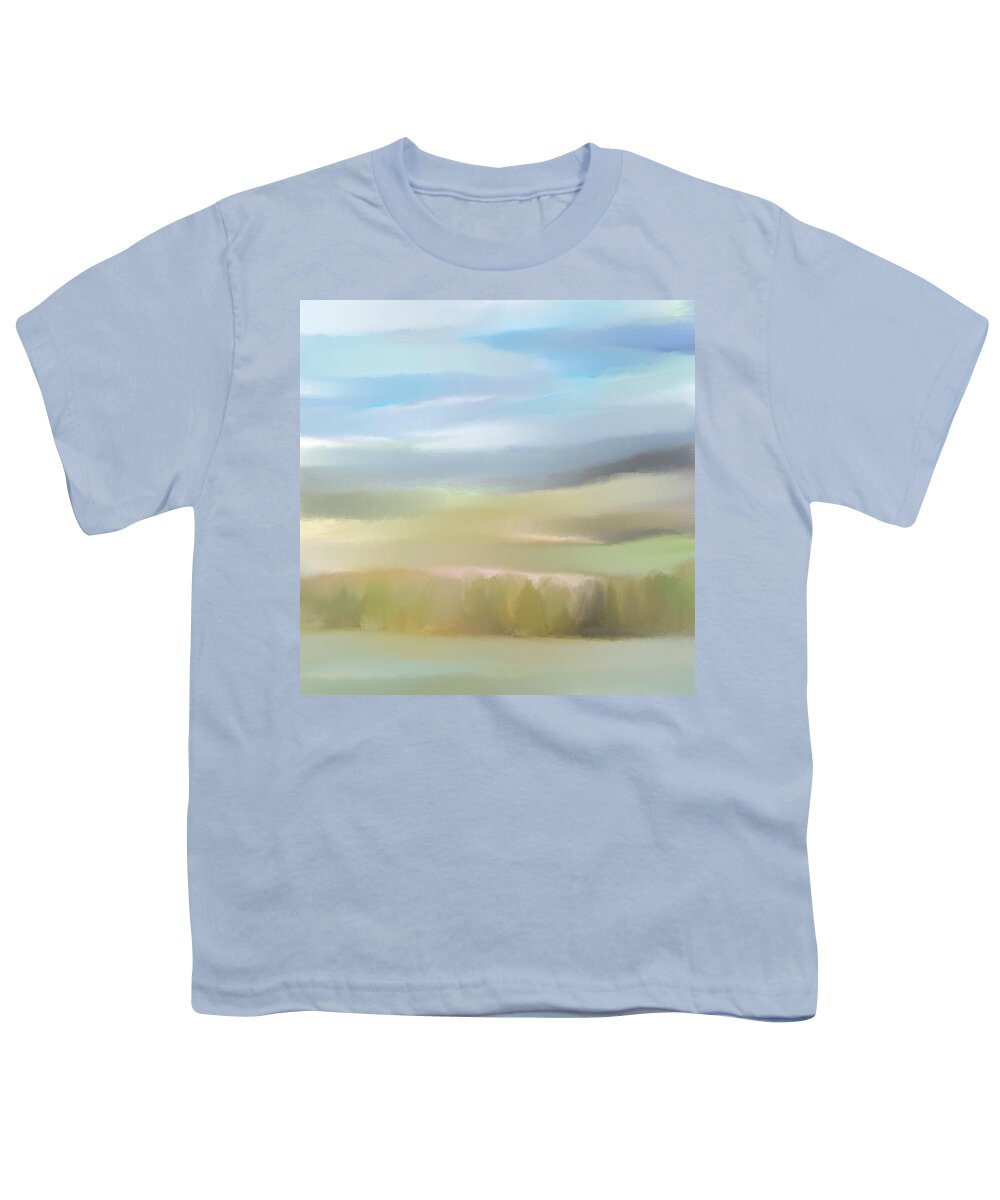Landscape Youth T-Shirt featuring the digital art Abstract Landscape 475 by Lucie Dumas