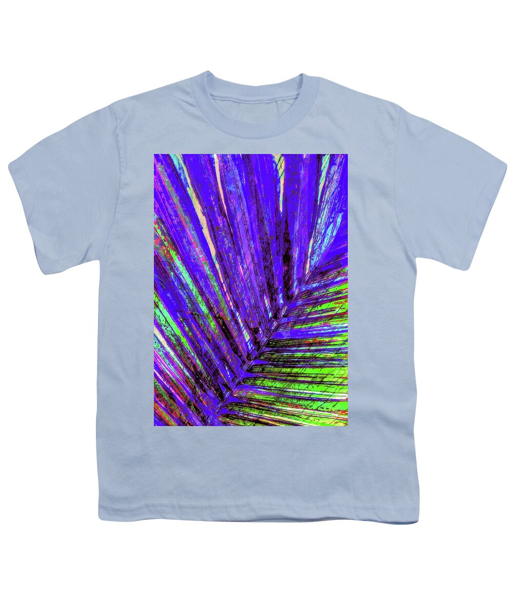 Palm Artwork Youth T-Shirt featuring the digital art Areca Peacock Plume by Pamela Smale Williams