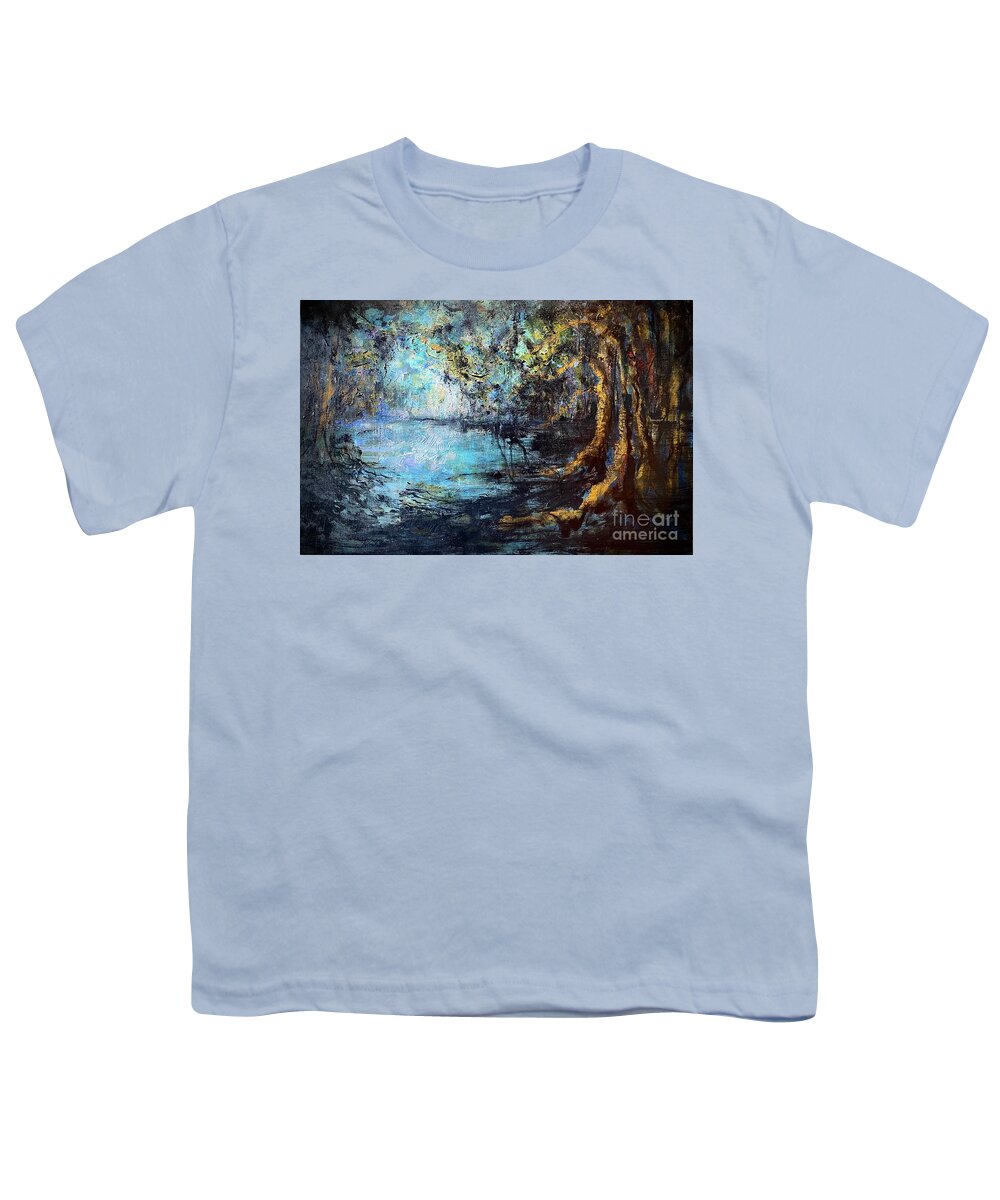 Landscape Painting Youth T-Shirt featuring the painting Bayou Voodoo by Francelle Theriot