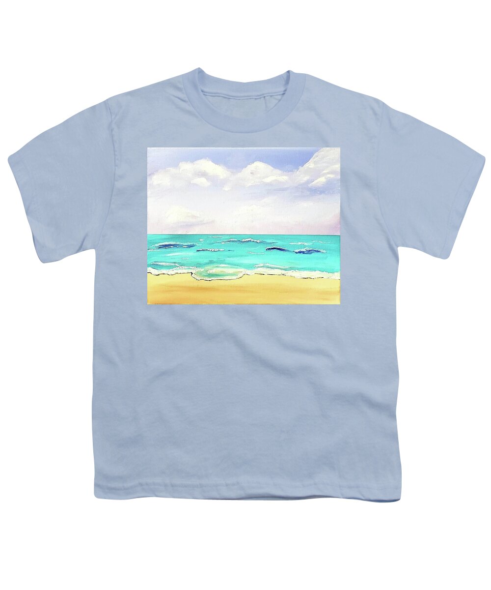  Youth T-Shirt featuring the painting Beach by Amy Kuenzie