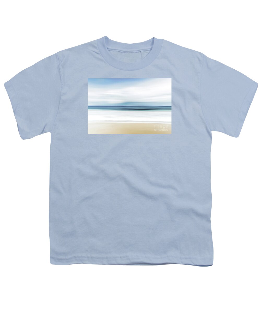 Minimalist Youth T-Shirt featuring the digital art Beach by Denise Dundon