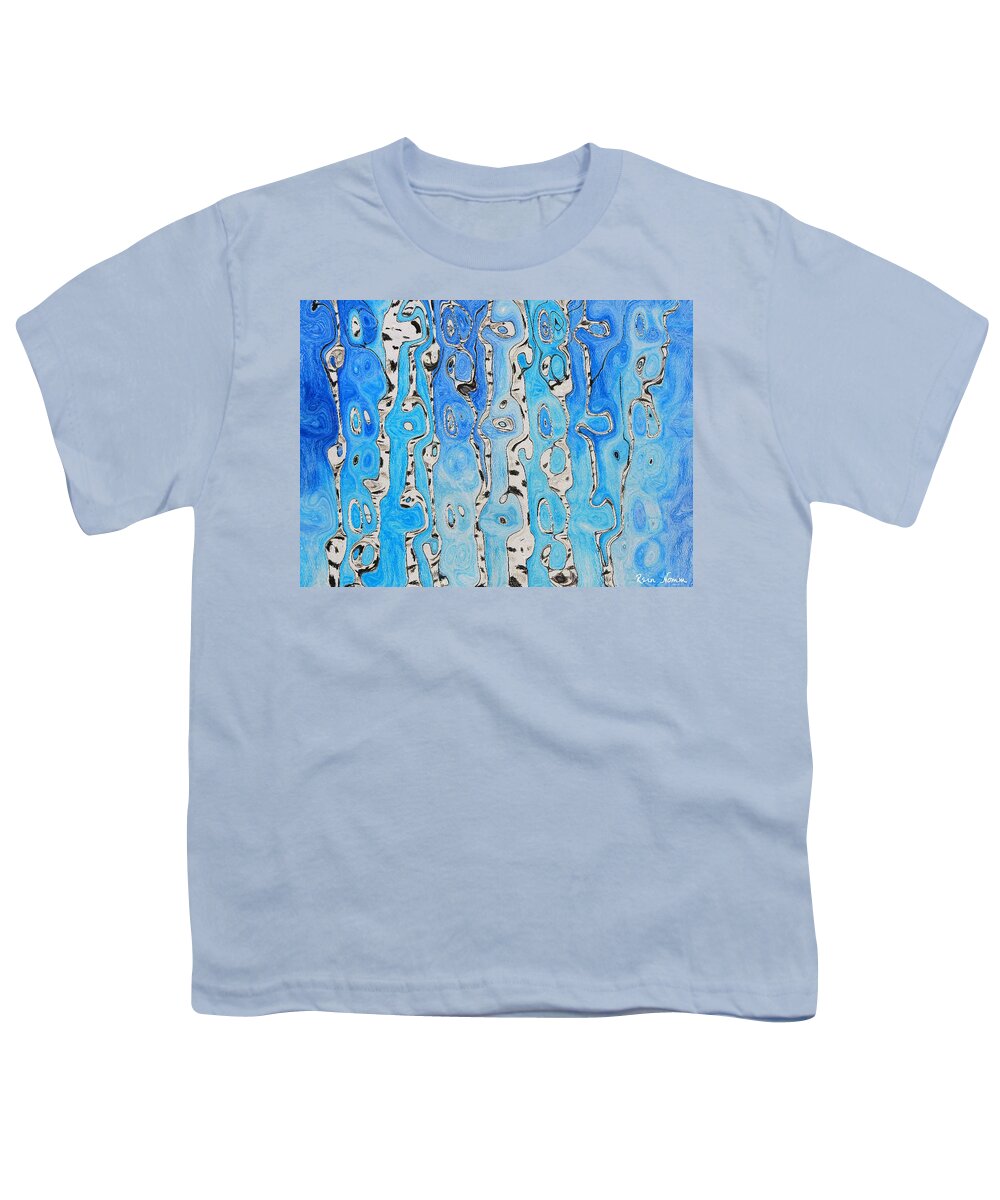  Youth T-Shirt featuring the mixed media Birches by Rein Nomm