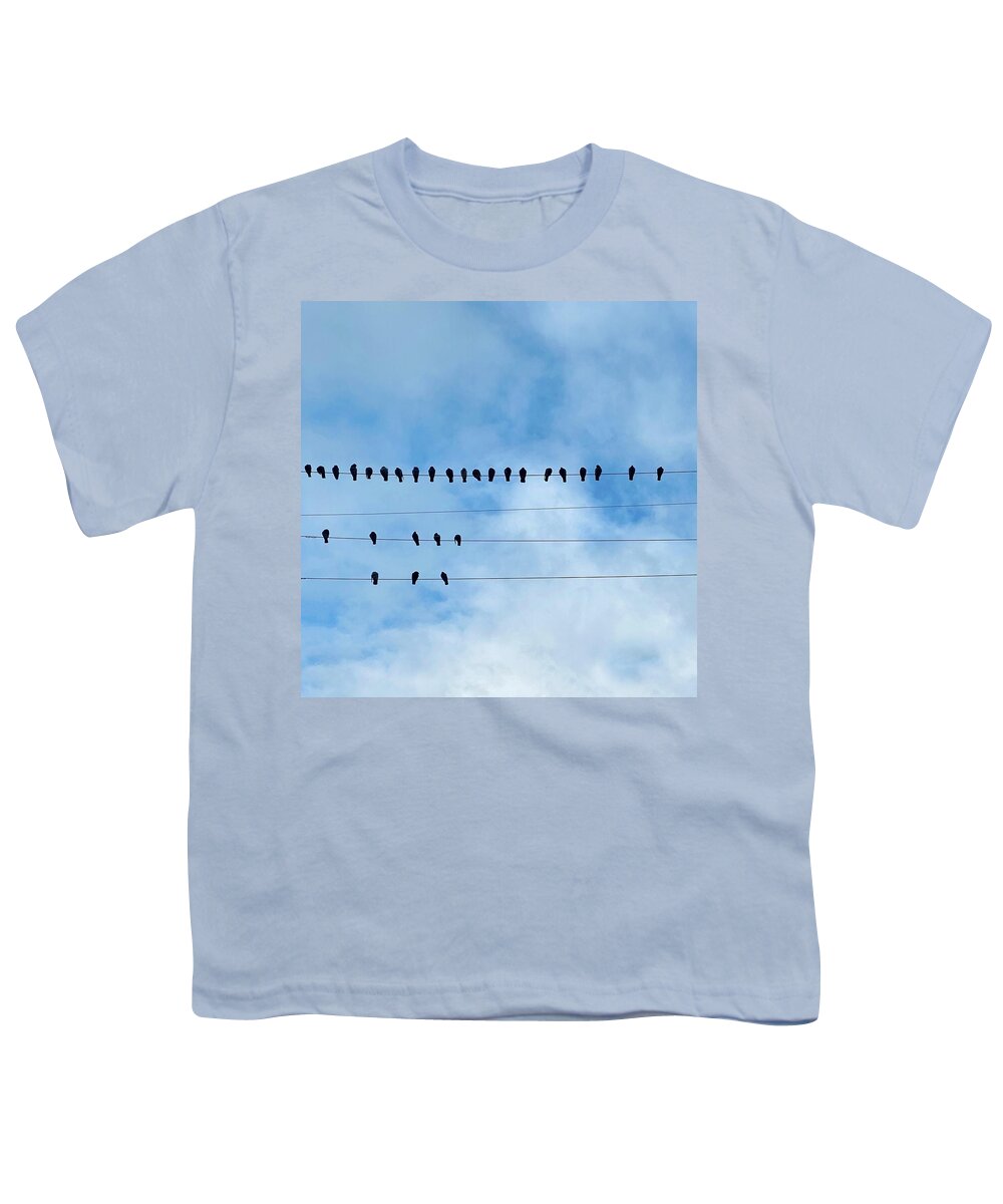  Youth T-Shirt featuring the photograph Birds On Wire by Julie Gebhardt