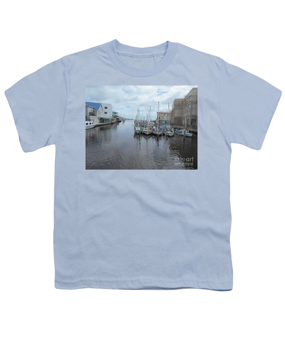 Boats Youth T-Shirt featuring the photograph Boats in Belize by Nancy Graham