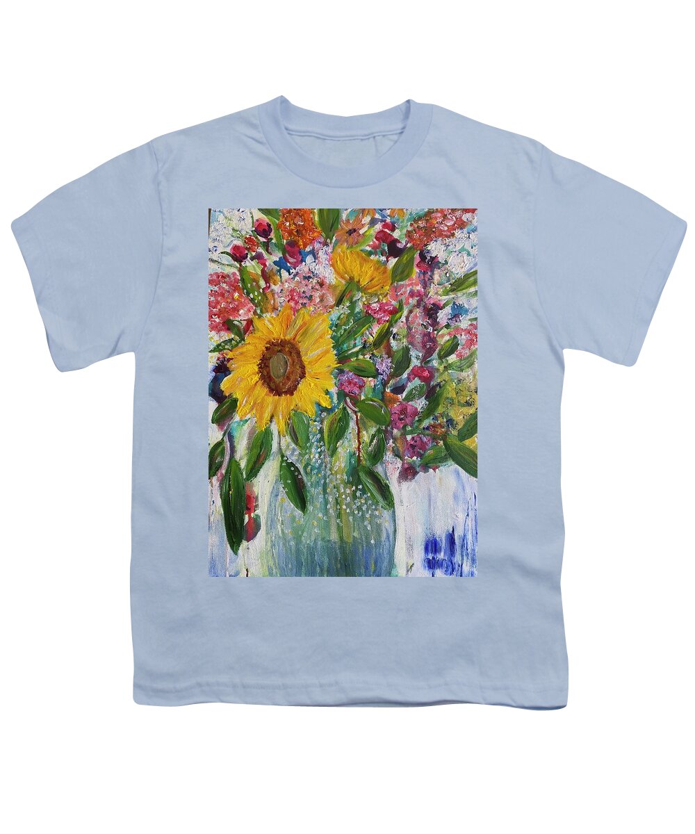 Flowers Youth T-Shirt featuring the painting Bursting with Joy by Kathy Bee
