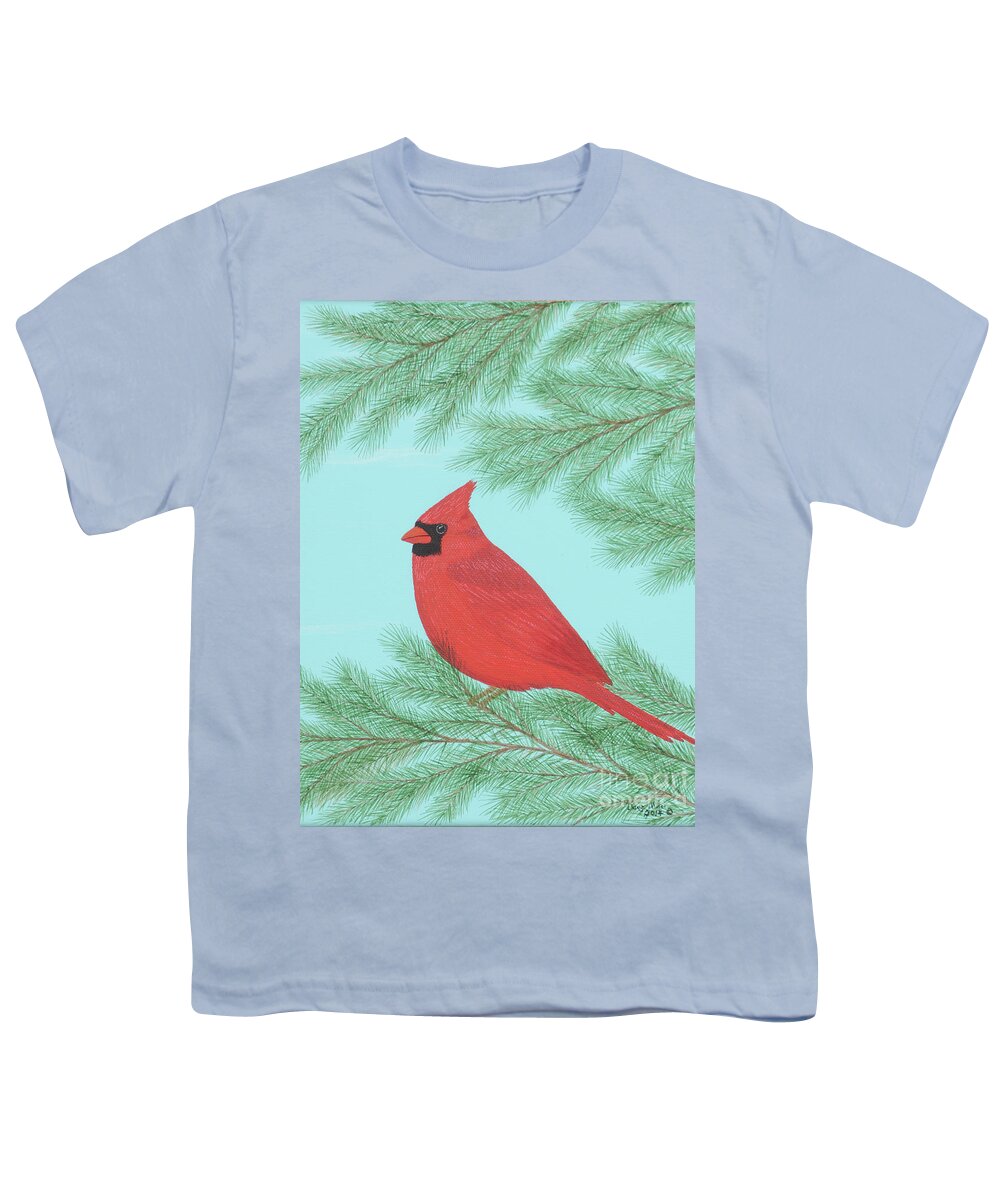 Wildlife Youth T-Shirt featuring the painting Cardinal 1 by Doug Miller
