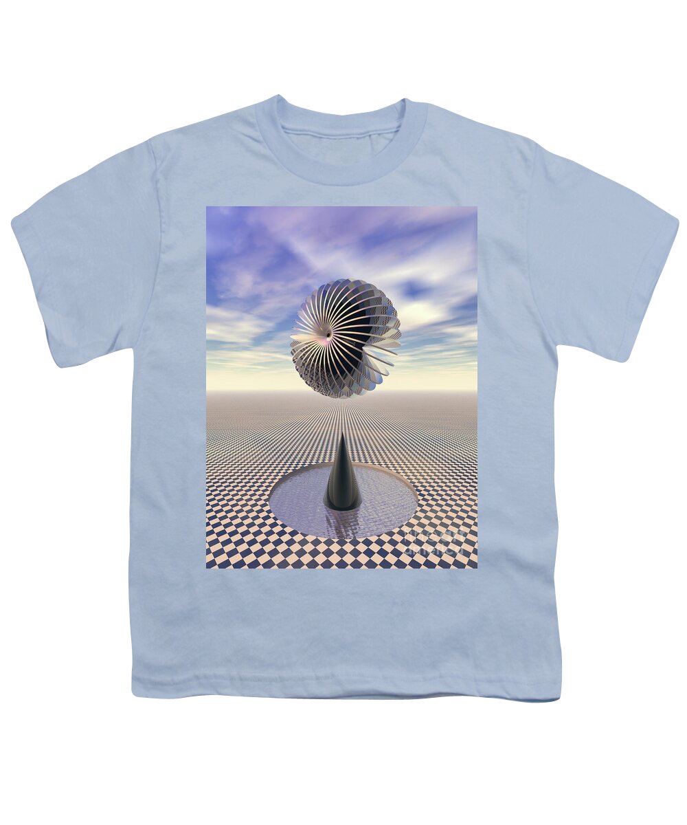 Gravity Youth T-Shirt featuring the digital art Checkers Landscape by Phil Perkins