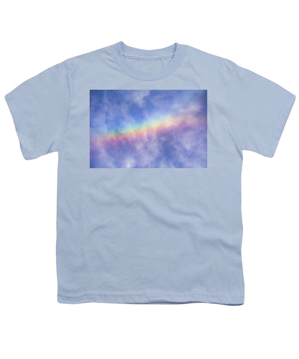 Rainbow Youth T-Shirt featuring the photograph Cloudy Rainbow by Mary Ann Artz