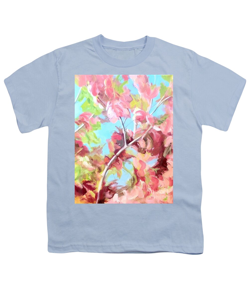 Crab Apple Youth T-Shirt featuring the painting Crab Apple Blossoms by Barbara Oertli
