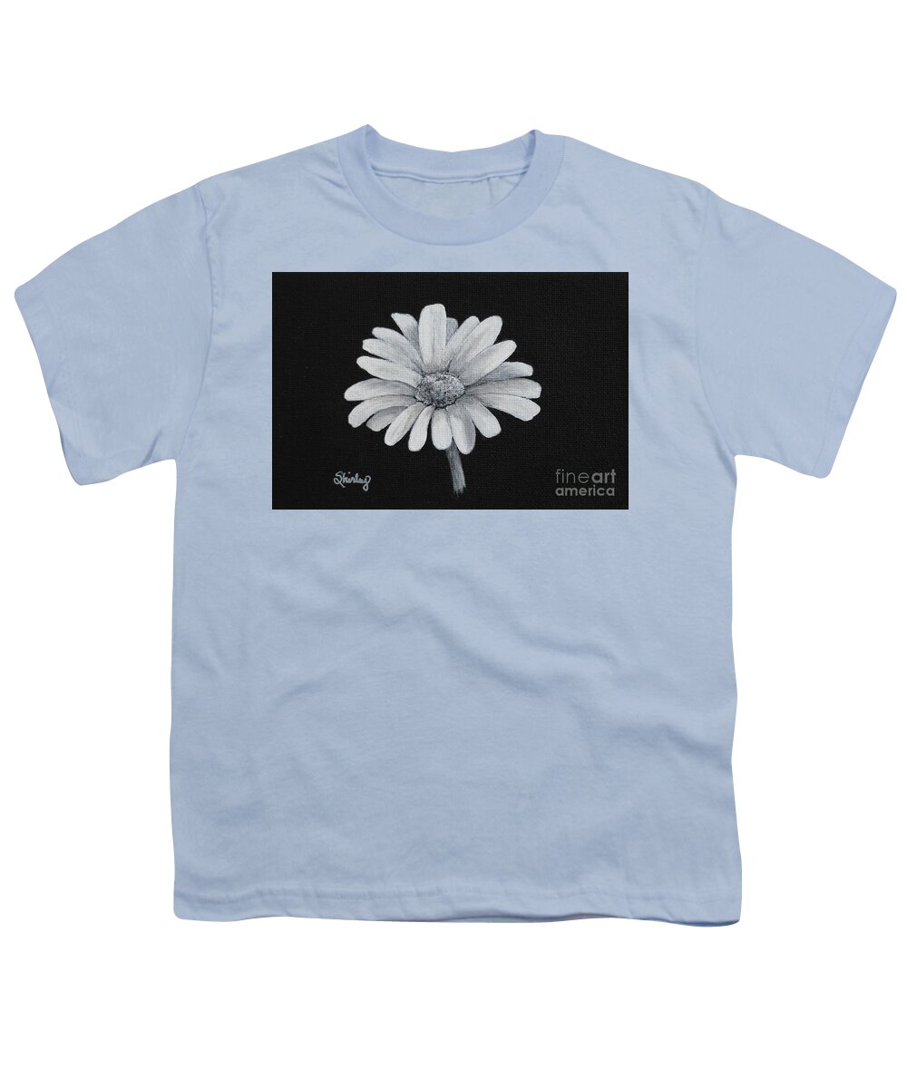 Flower Youth T-Shirt featuring the painting Daisy by Shirley Dutchkowski