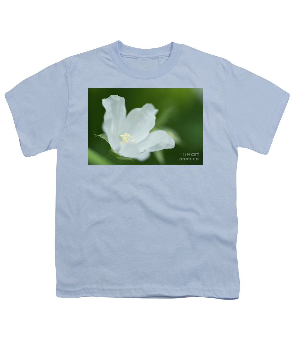 Bloom Youth T-Shirt featuring the photograph Delicate White Blossom by Nancy Gleason